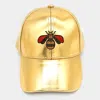 Fashnzfab Bumble Bee Baseball Rhinestone Cap In Gold