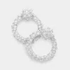 Fashnzfab Bumpy Metal Open Circle Earrings In White