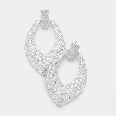 Fashnzfab Bumpy Textured Metal Earrings N - Rhodium In Multi