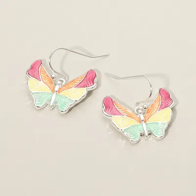 Fashnzfab Butterfly Charm Drop Dangle Earrings In Multi