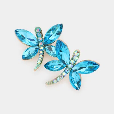 Fashnzfab Butterfly Evening Earrings In Blue