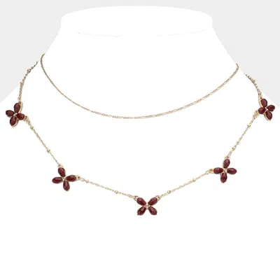Fashnzfab Butterfly Layered Necklace In Gold