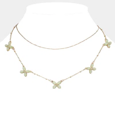 Fashnzfab Butterfly Layered Necklace In Gold