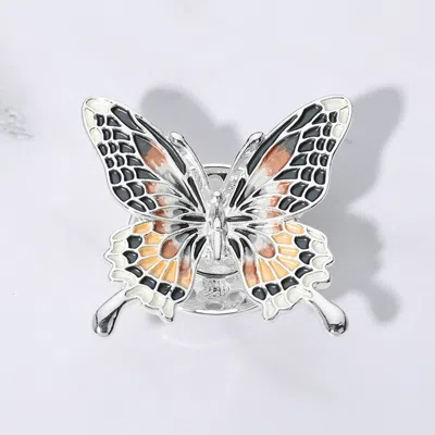 Fashnzfab Butterfly Magnetic Brooch 2" X 2" In Gold