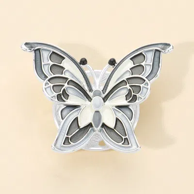 Fashnzfab Butterfly Magnetic Brooch In Silver