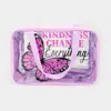 Fashnzfab Butterfly Message Printed Translucent Mesh Divided Shoulder Bag / Tote Bag In Purple