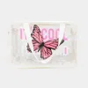 Fashnzfab Butterfly Message Printed Translucent Mesh Divided Shoulder Bag / Tote Bag In White