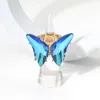 Fashnzfab Butterfly Stretch Ring In Blue