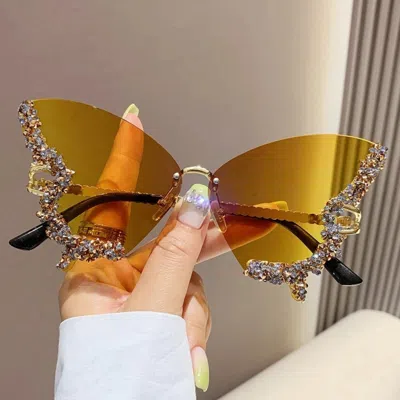 Fashnzfab Butterfly Sunglasses In Yellow