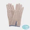 Fashnzfab Button Accent Smart Touch Gloves In Neutral