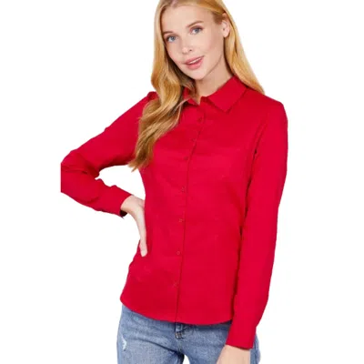 Fashnzfab Button Down Woven Shirts In Red