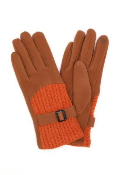 Fashnzfab Cable And Band Detailed Smart Touch Gloves In Multi