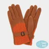 Fashnzfab Cable And Band Details Smart Touch Gloves In Brown
