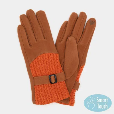 Fashnzfab Cable And Band Details Smart Touch Gloves In Multi