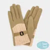 Fashnzfab Cable And Band Details Smart Touch Gloves In Brown