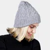 Fashnzfab Cable Knit Cuff Beanie Hat In Gray