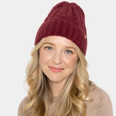 Fashnzfab Cable Knit Cuff Beanie Hat In White
