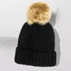 Fashnzfab Cable Knit Pom Pom Beanie Hat In Black