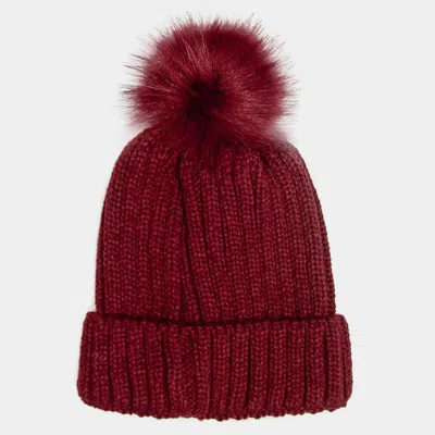Fashnzfab Cable Knit Pom Pom Beanie Hat In White