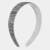 Fashnzfab Calf Genuine Leather Zebra Print Headband In Gray