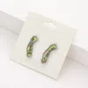 Fashnzfab California State Map Abalone Stud Earrings In Green