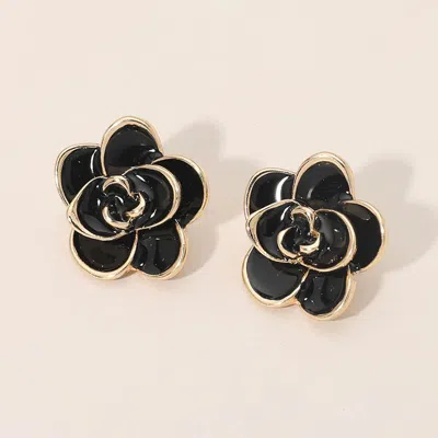 Fashnzfab Camellia Flower Stud Earrings In Multi
