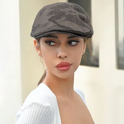 Fashnzfab Camouflage Patterned Beret Hat In Grey