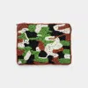 Fashnzfab Camouflage Patterned Seed Beaded Coin / Card Purse In Green