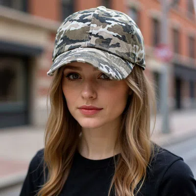 Fashnzfab Camouflage Printed Vintage Baseball Cap In Multi