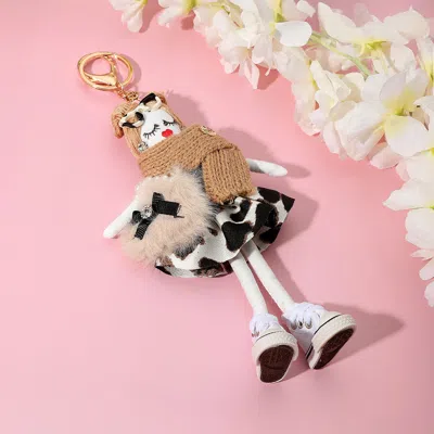 Fashnzfab Camouflage Skirt Trendy Doll Keychain / Bag Charm In Multi
