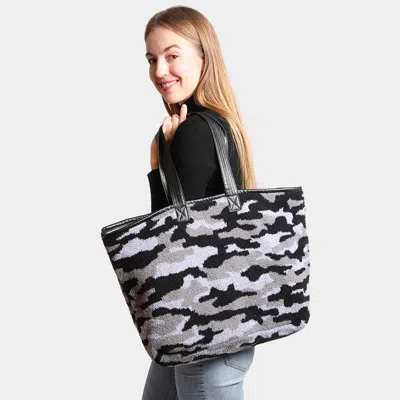 Fashnzfab Camouflage Tote Bag In Gray