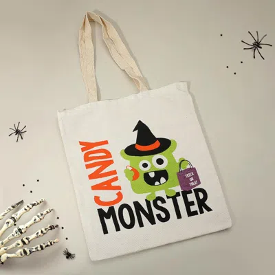 Fashnzfab Candy Monster Halloween Message Tote Bag In Multi