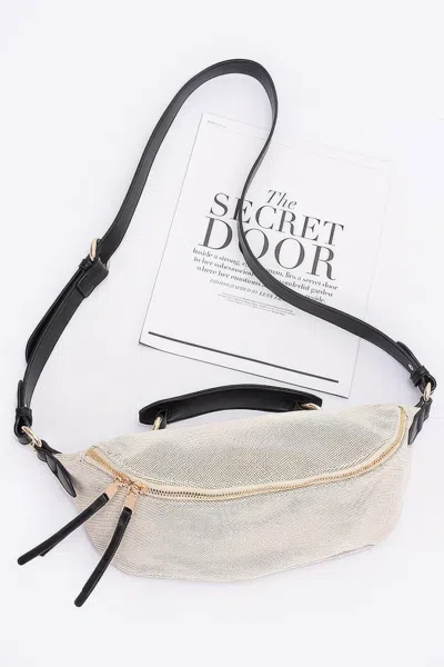 Fashnzfab Canvas Crossbody Bag In Black