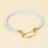 Fashnzfab Carabiner Accent Twisted Cable Bangle Bracelet In Pattern