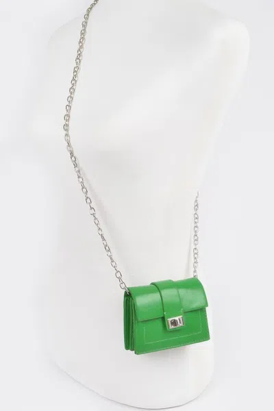 Fashnzfab Card Crossbody Wallet In Green