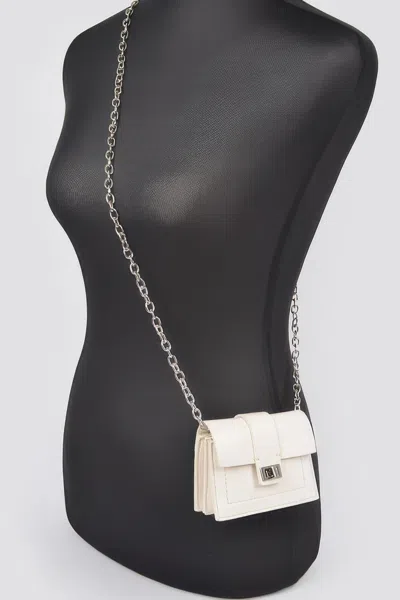 Fashnzfab Card Crossbody Wallet In White