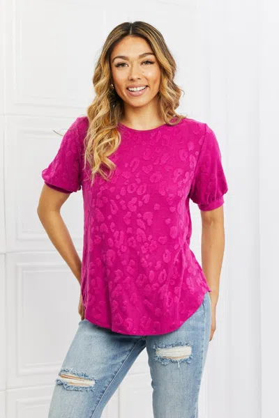 Fashnzfab Carnival Vibes Animal Textured Top In Pink
