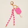 Fashnzfab Cat Face Pattern Pickleball Paddle Knot Strap Keychain Bag Charm In Multi