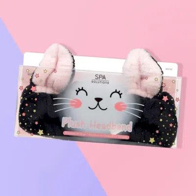 Fashnzfab Cat Plush Facial Headband In Black