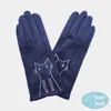 Fashnzfab Cat Pointed Faux Suede Smart Touch Gloves In Blue