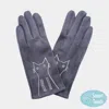Fashnzfab Cat Pointed Faux Suede Smart Touch Gloves In Blue