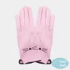 Fashnzfab Cat Pointed Faux Suede Smart Touch Gloves In Pink