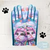 Fashnzfab Cat Printed Smart Touch Gloves In Blue