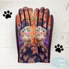 Fashnzfab Cat Printed Smart Touch Gloves In Multi