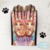 Fashnzfab Cat Printed Smart Touch Gloves In Multi