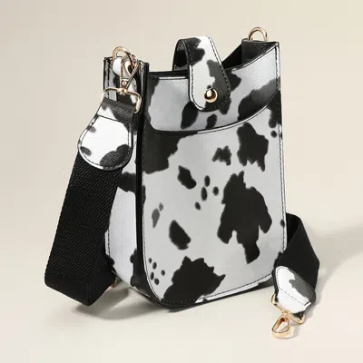 Fashnzfab Cattle Patterned Faux Leather Crossbody Bag In Multi