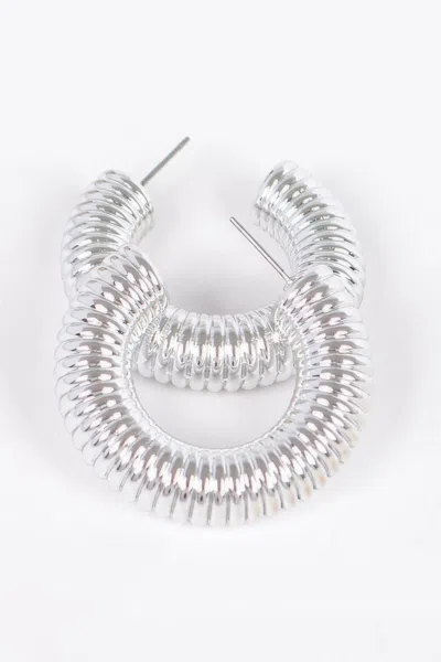 Fashnzfab Ccb Hoop Earring In Silver