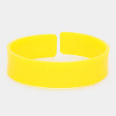 Fashnzfab Celluloid Acetate Adjustable Bracelet In Yellow