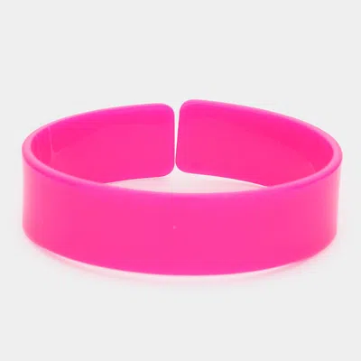 Fashnzfab Celluloid Acetate Adjustable Bracelet Hot Pink