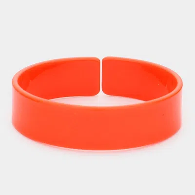Fashnzfab Celluloid Acetate Adjustable Bracelet In Orange